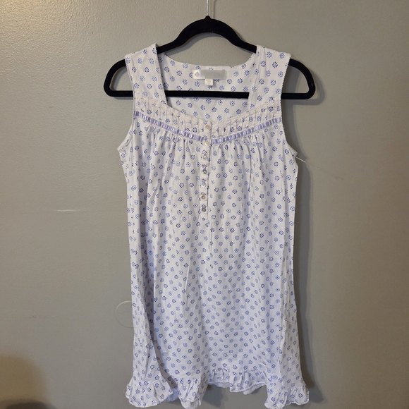 Eileen West Other - Eileen West Nightgown L White Purple Cotton Cottagecore Prairie Grandmacore
